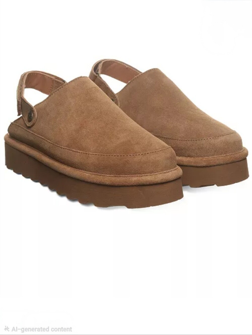 BEARPAW Brooke Platform Suede Slip-On Clogs Size 9